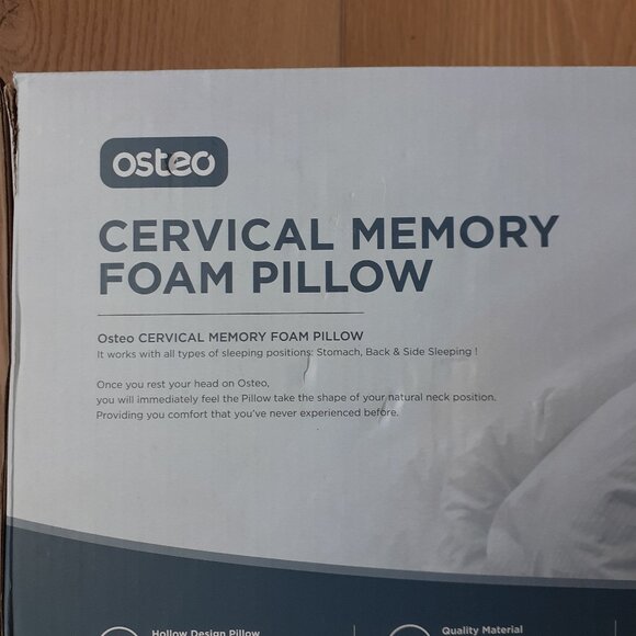 New Queen Size Osteo Cervical Memory Foam Bed Pillow for Neck Support - Picture 5 of 6